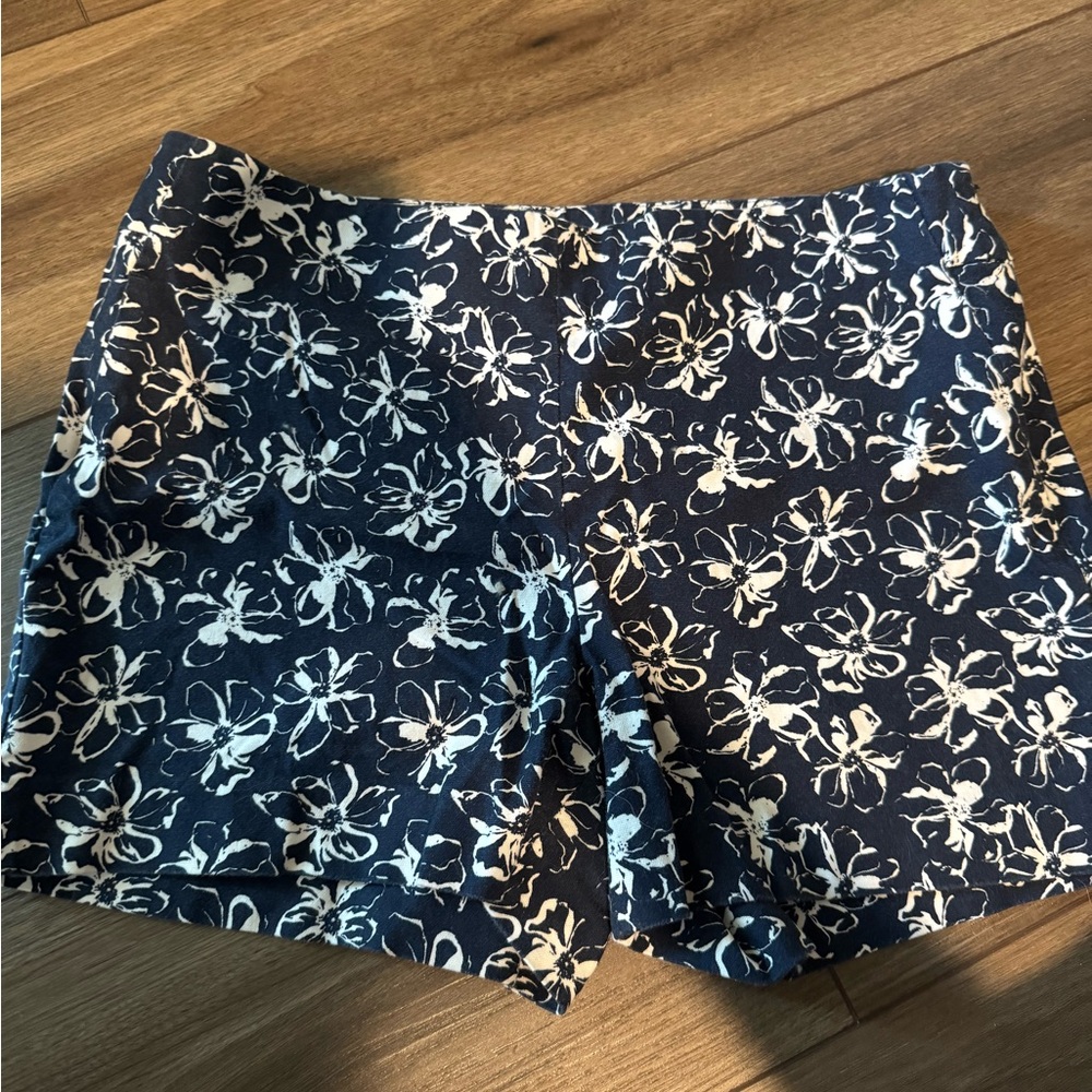 Banana Republic High Waist Blue and White Shorts